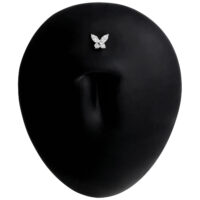 Labret courbé en titane Push Fit noir Piercing labret en titane noir avec motif papillon sur fond noir