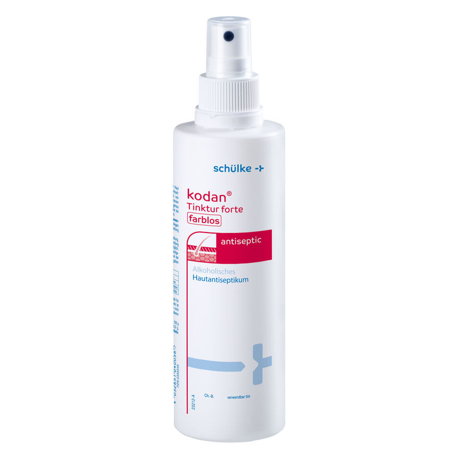 Kodan Tinktur Forte incolore 250 ml spray Flacon spray blanc Kodan Tinktur Forte incolore sur fond blanc