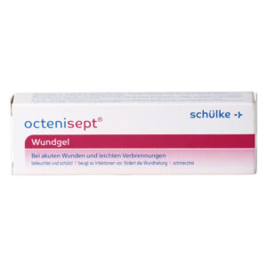 Gel pour plaies Octenisept 20 ml en emballage blanc avec bande rose