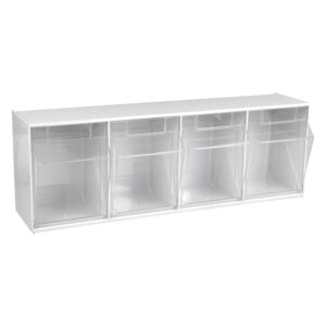 Stala Set 4 blanc avec quatre compartiments transparents sur fond blanc