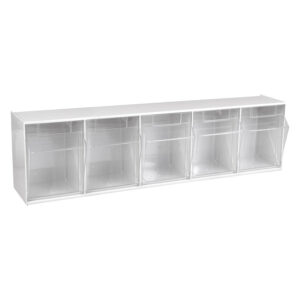 ST S5 Stala Set blanc avec cinq compartiments transparents sur fond blanc