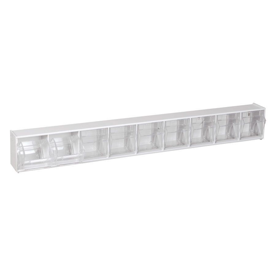 ST S9 Stala Set 9 blanc Display 601x75 Étagère blanche avec 9 compartiments transparents sur fond blanc