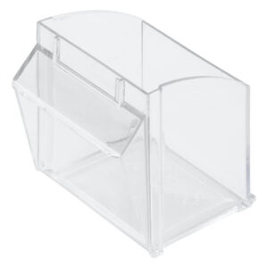 Compartiment Stala clair, rectangulaire en plastique sur fond blanc