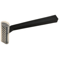 Rasoir jetable noir, collection Nitras Rasoir jetable noir avec capuchon de protection sur fond blanc