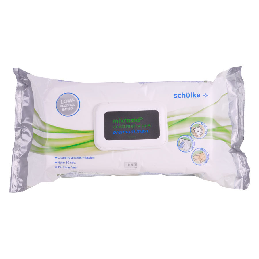 Lingettes désinfectantes Schülke Wildcat 80 pièces Paquet de 80 lingettes désinfectantes de Schülke, blanc avec des accents verts
