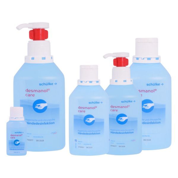 Désinfectant Wildcat Schülke, 500ml Flacon de désinfectant bleu avec pompe rouge sur fond blanc