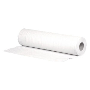 Rouleau de papier crêpé médical blanc, 2 couches, sur fond blanc