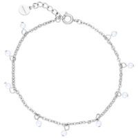 Bracelet Little Pearl argenté avec perles Bracelet argenté avec petites perles sur fond blanc