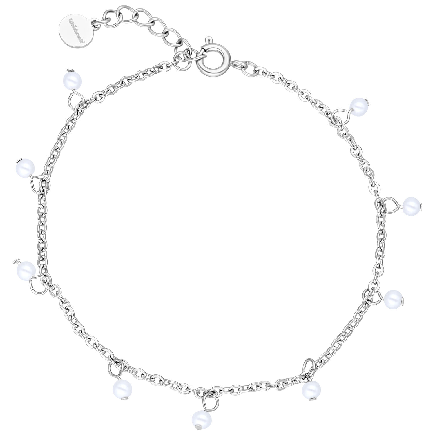 Bracelet Little Pearl argenté avec perles Bracelet argenté avec petites perles sur fond blanc