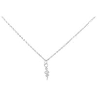 Collier Little Snake en acier chirurgical argenté Collier argenté avec pendentif serpent sur fond blanc