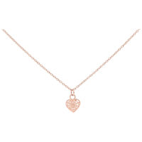 Collier Little Heartweb en or rose 50cm Collier en or rose avec pendentif cœur délicat sur fond blanc