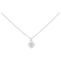 Collier Little Heartweb en acier chirurgical Collier argenté avec pendentif en forme de cœur sur fond blanc