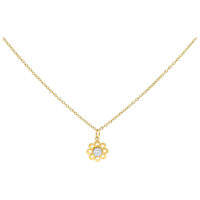 Collier Crystal Flower en or, 50 cm Collier en or avec pendentif en cristal en forme de fleur sur fond blanc