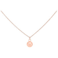 Little Smiley Collier en or rose Collier en or rose avec pendentif Smiley sur fond blanc