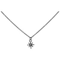 Collier Polar Star en Noir, 50 cm Collier noir Polar Star en acier chirurgical 316L sur fond blanc