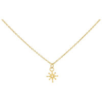 Chaîne Étoile Polaire dorée en acier chirurgical Chaîne dorée avec pendentif étoile polaire sur fond blanc