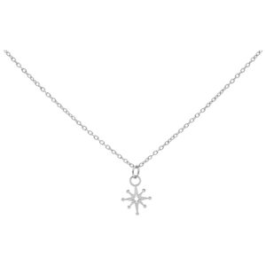 Collier argenté avec pendentif étoile polaire sur fond blanc