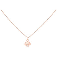 Collier éventail opale en or rose 50 cm Collier avec pendentif en opale synthétique en or rose, 50 cm de long