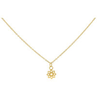Collier Little Sunflower doré en acier chirurgical Collier doré avec petit pendentif tournesol sur fond blanc