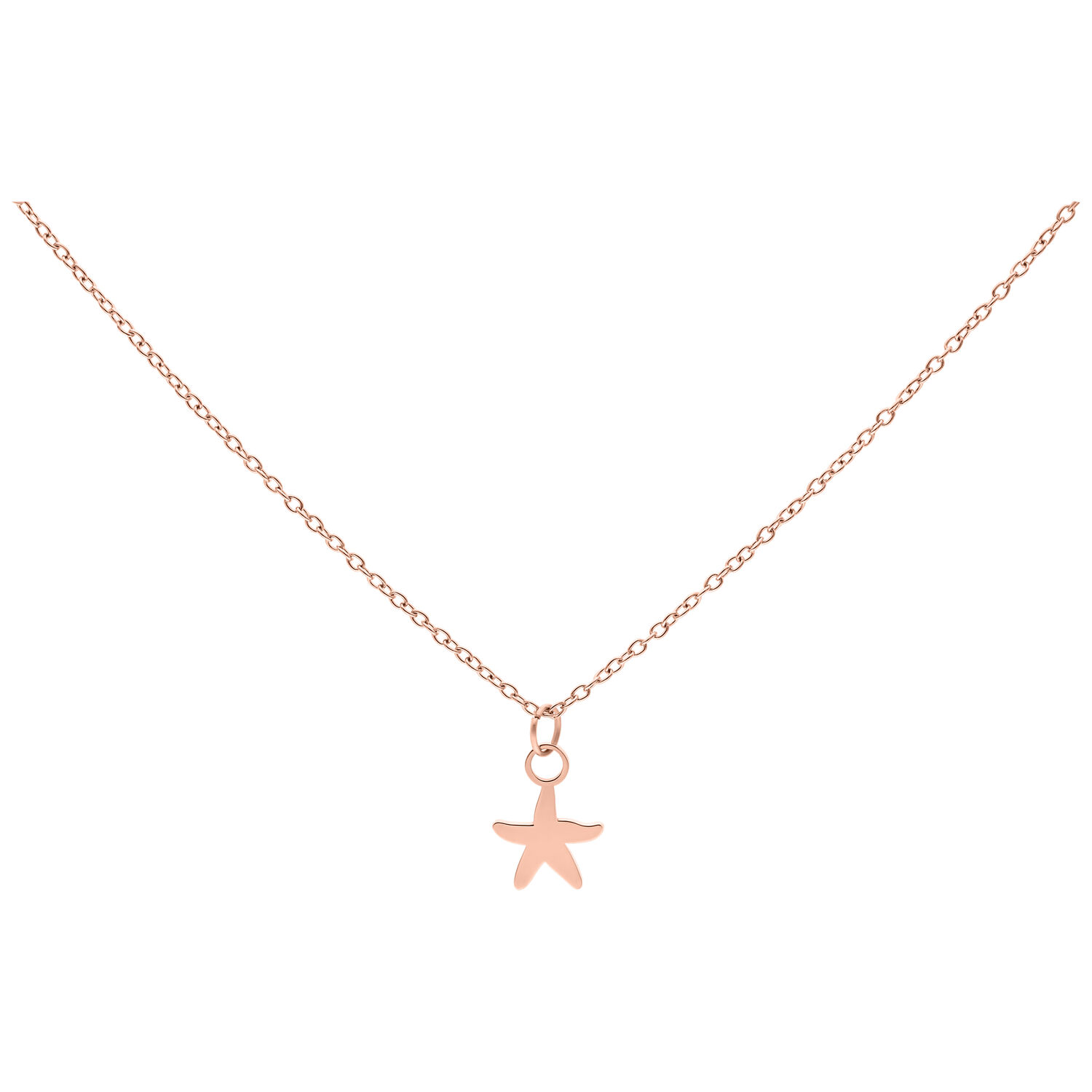 Wildcat Little Starfish Collier Roségold Roségoldene Collier mit einem kleinen Seestern-Anhänger auf weißem Hintergrund