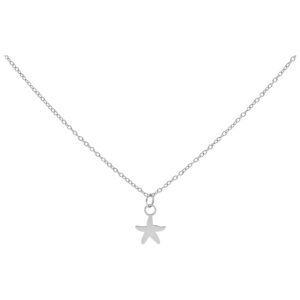 Collier argenté avec petit pendentif étoile de mer sur fond blanc