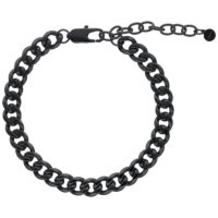 Chaîne de cheville plate noire ajustable Chaîne de cheville plate noire ajustable en acier chirurgical sur fond blanc