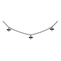 Chevillière noire Bat en acier chirurgical Chevillière noire avec pendentifs chauve-souris sur fond blanc