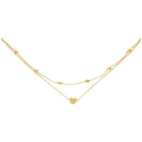 Chaîne de cheville avec pendentif cœur doré Chaîne de cheville dorée avec petit pendentif cœur sur fond blanc