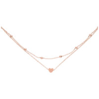 Bracelet de cheville Little Heart en or rose Bracelet de cheville en or rose avec pendentif cœur et longueur réglable, sur fond blanc