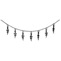 Bracelet Serpent Noir avec Breloques Bracelet noir avec breloques serpent sur fond blanc