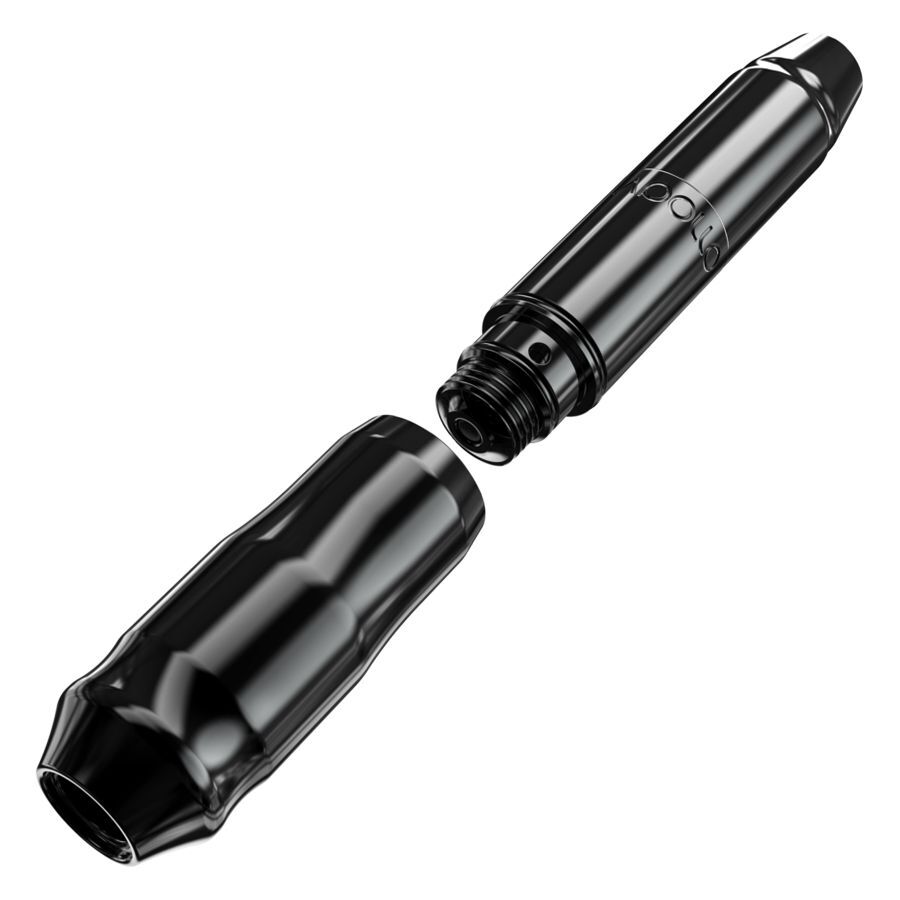 FK Irons Microbeau Apollo en noir Machine à tatouer FK Irons Microbeau Apollo noire en aluminium sur fond blanc