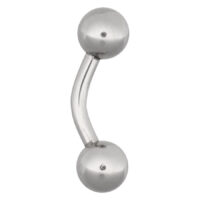 Bananabell basique en acier chirurgical argenté Bananabell argenté en acier chirurgical avec deux boules sur fond blanc