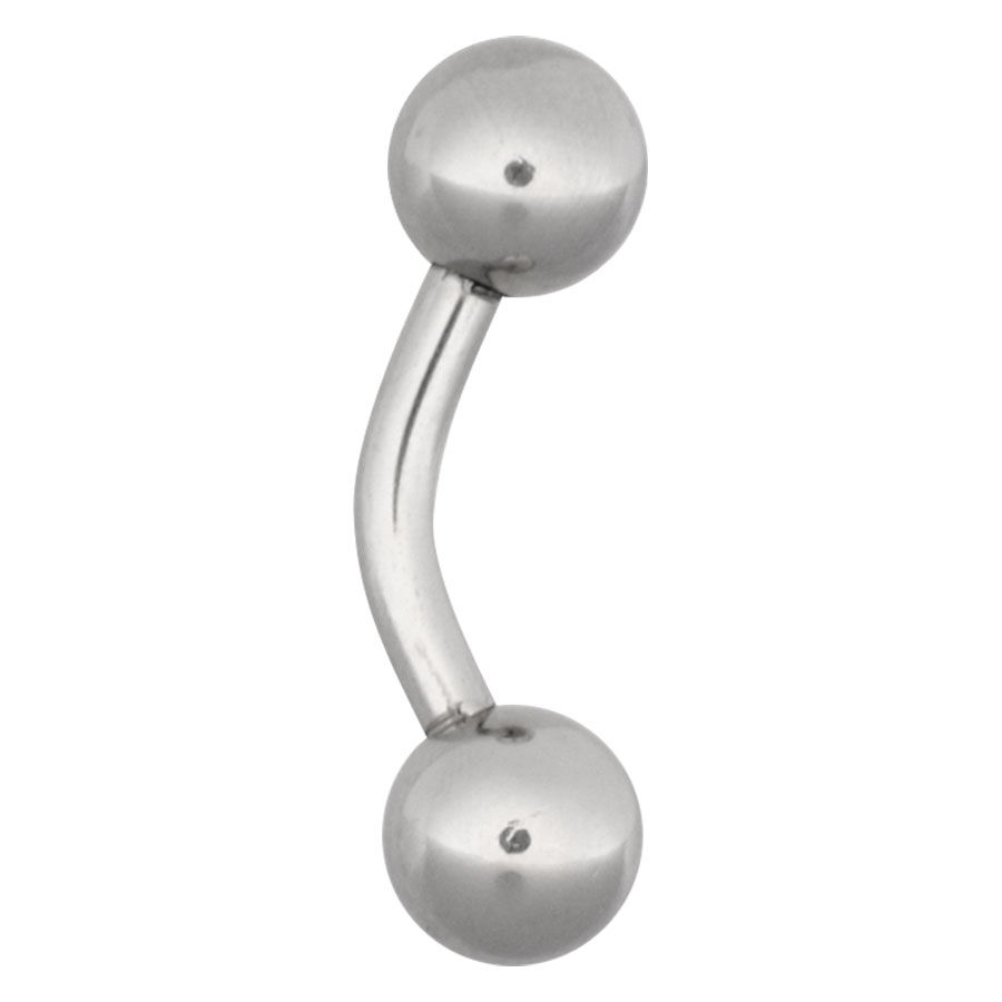 Bananabell basique en acier chirurgical argenté Bananabell argenté en acier chirurgical avec deux boules sur fond blanc