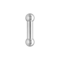 Barbell piercing en argent en acier chirurgical Barbell piercing en argent en acier chirurgical 316L sur fond blanc