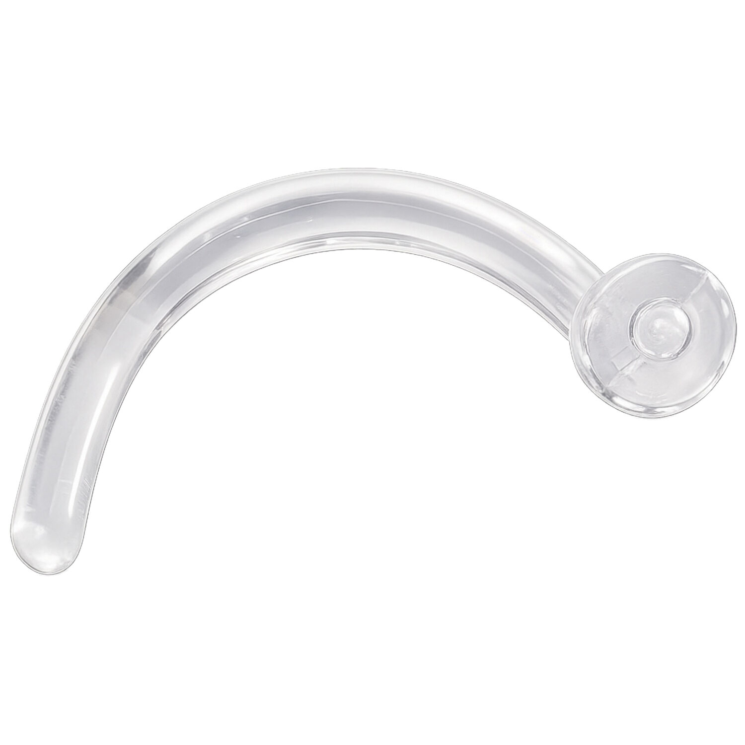 Clou de nez transparent avec disque blanc Clou de nez transparent en bioplast avec disque blanc sur fond blanc