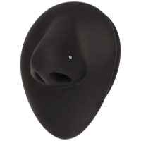 Clou de nez noir avec pierre blanche Forme sculpturale noire avec petit clou de nez blanc au centre