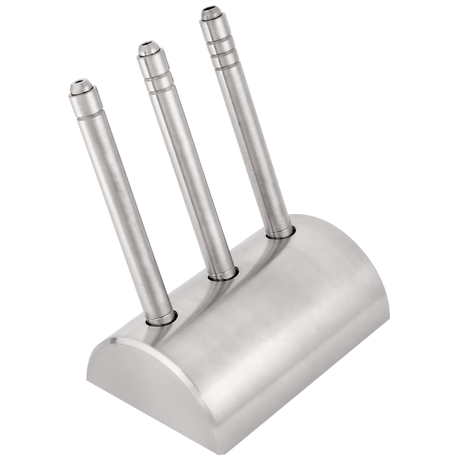 Ensemble de supports à billes en acier inoxydable pour piercing Ensemble de supports à billes en trois pièces en acier inoxydable brillant sur fond blanc