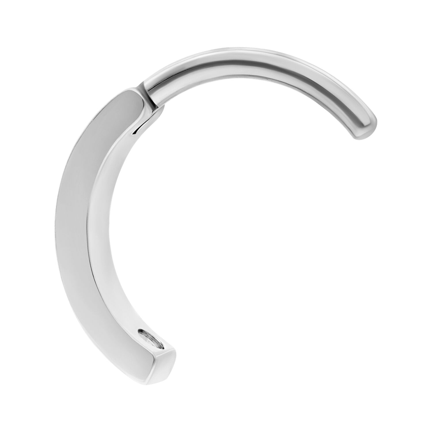Clicker de nombril argenté avec pierres cristallines sur fond blanc