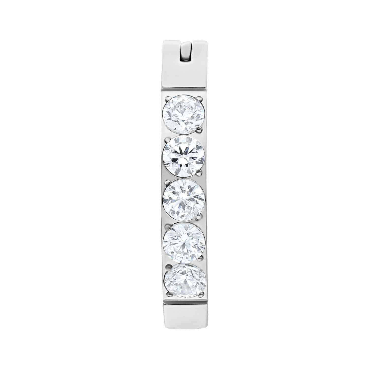 Clicker de nombril en titane argenté avec cristaux Clicker de nombril argenté en titane avec cinq cristaux clairs