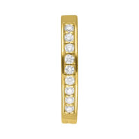 Clicker de nombril en or 14K avec moissanite Anneau de nombril en or avec cristaux de moissanite sur fond blanc