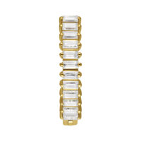Clicker de nombril en or 18K avec moissanite Clicker de nombril en or avec cristaux de moissanite rectangulaires sur fond blanc