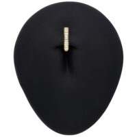 Anneau de nombril en or 18K avec moissanite Clicker de nombril en or avec baguette de moissanite sur fond noir