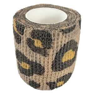 Bandage grip marron et beige à motif léopard sur fond blanc