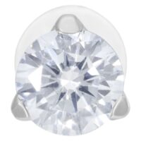 Labret en argent avec cristal - 4,0 mm Labret en argent avec cristal clair sur fond blanc