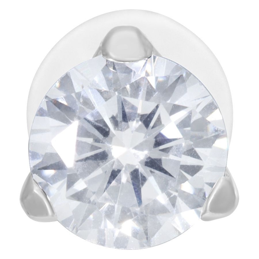 Labret en argent avec cristal - 4,0 mm Labret en argent avec cristal clair sur fond blanc
