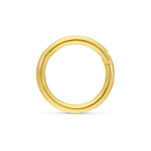 Anneau en or 18K brillant avec charnière sur fond blanc