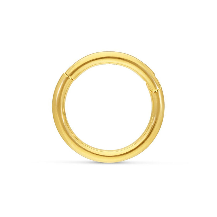 Anneau à Charnière Élégant en Or 18K pour Piercings Anneau en or 18K brillant avec charnière sur fond blanc