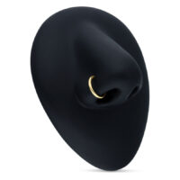 Anneau de piercing en or 18K pour septum Anneau de piercing en or 18K sur nez noir sur fond blanc