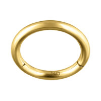 Anneau en or 14K avec charnière, épaisseur 1,2 mm Anneau en or 14 carats avec charnière, 1,2 mm d'épaisseur, 8,0 mm de diamètre sur fond blanc