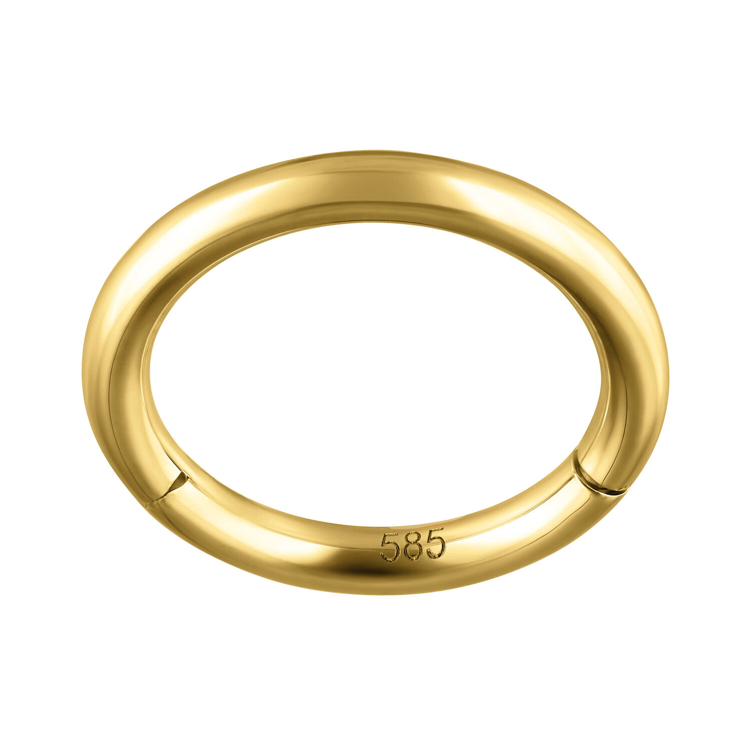 Anneau en or 14K avec charnière, épaisseur 1,2 mm Anneau en or 14 carats avec charnière, 1,2 mm d'épaisseur, 8,0 mm de diamètre sur fond blanc